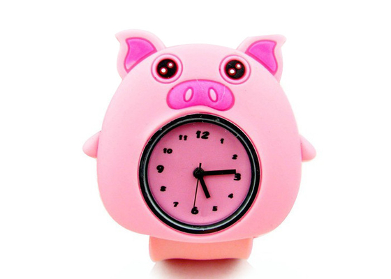 Милые розовые свинья кремния заляпать браслет наручные часы для девочек С логотипом заказной