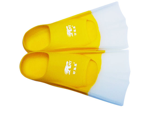 Желтые белые ребра заплыва силикона, плавая логос флиппера напечатанный шелком